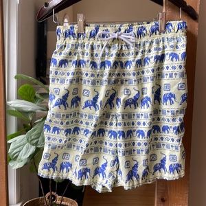 Boardies India Elephant Print Swim Trunks Size M